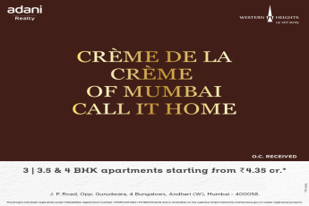 Book 3 BHK apartments starting from Rs 4.35 Cr at Adani Western Heights